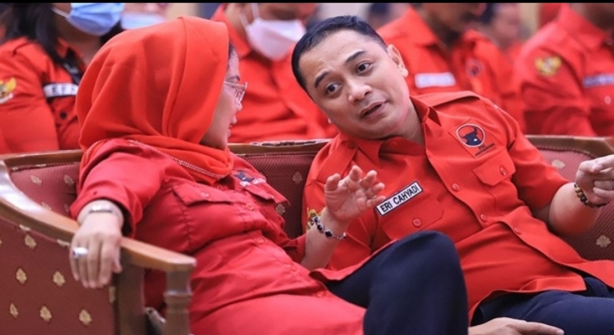 Sekretaris PDIP Jatim, Sri Untari Bisowarno bersama Wali Kota Surabaya Eri Cahyadi (Foto: Mantri for jatimnow.com)