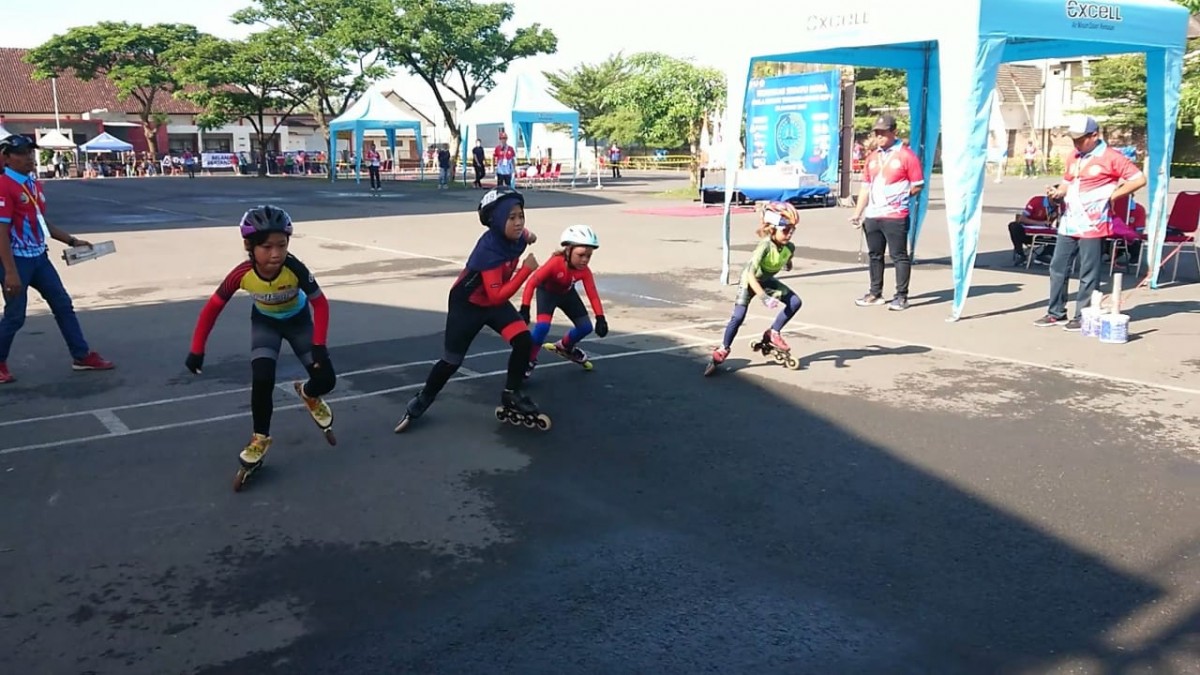Para atlet cilik saat mengikuti Kejurkab Sepatu Roda di Tulungagung (Foto-foto: Bramanta Pamungkas/jatimnow.com)
