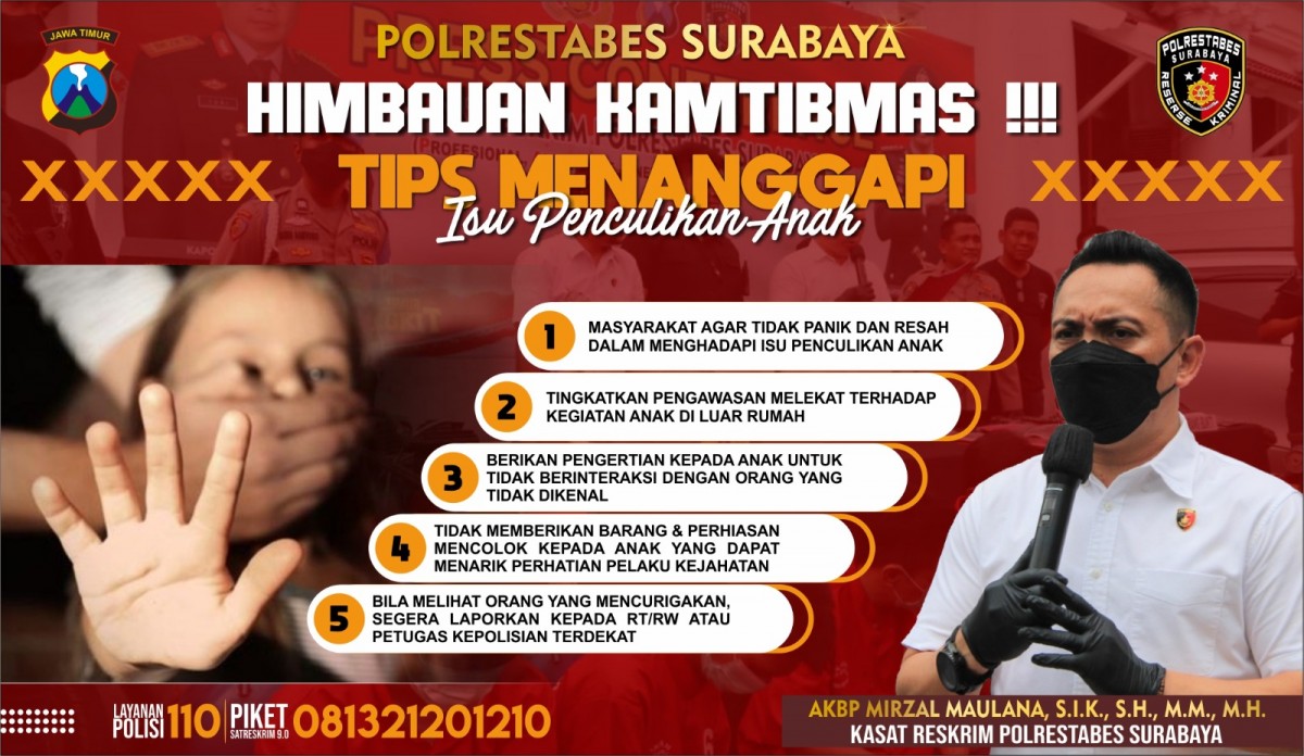 Poster imbauan dari Satreskrim Polrestabes Surabaya
