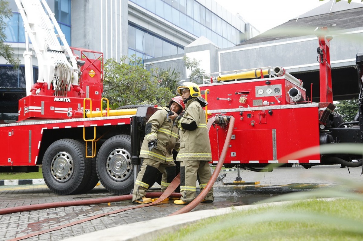 Simulasi penanggulangan keadaan darurat di Kantor Regional Jatimbalinus. (Foto-foto: Zain Ahmad/jatimnow.com)