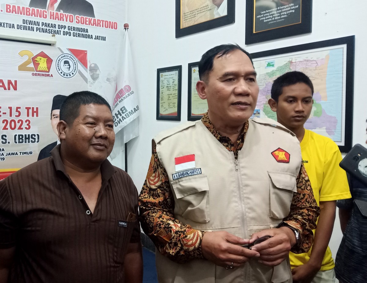 Dewan Penasehat Partai Gerindra Jatim, Bambang Haryo Soekartono di sela peringatan HPN di Sidoarjo, Jumat (10/2/2023) malam. (foto: Zainul fajar/jatimnow.com)