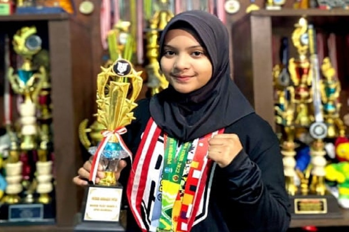 Cinta Puspita Indrasari Putri Ngabalin (13) atlet tinju asal Kota Batu berprestasi. (Foto: Galih Rakasiwi/jatimnow.com)