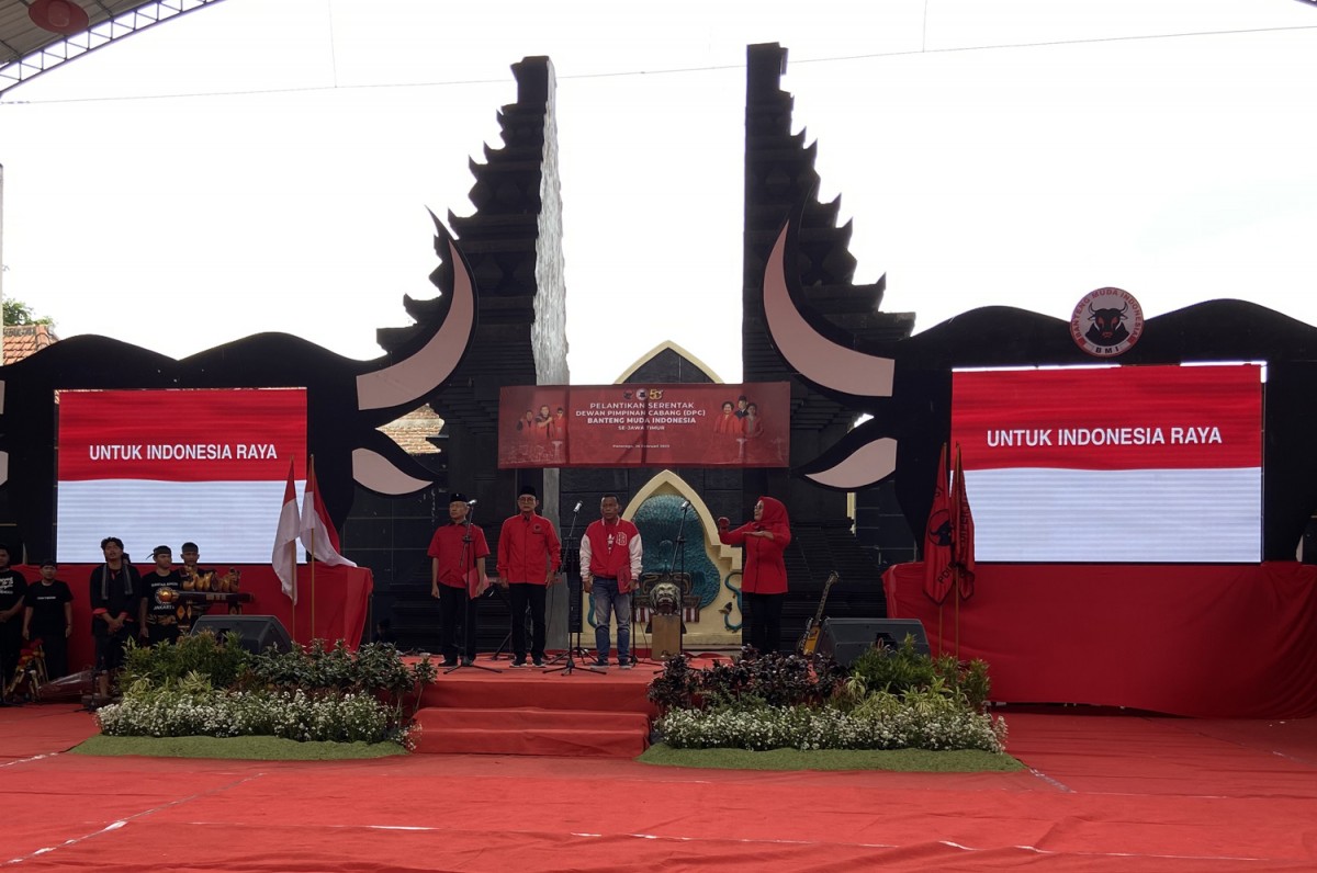 Bupati Ponorogo Sugiri Sancoko dalam pelantikan BMI Jatim (Foto: Ahmad Fauzani/jatimnow.com)