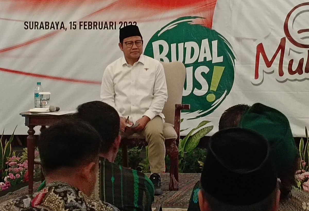 Ketum PKB, Muhaimin Iskandar dalam acara bertajuk "Mandat Daerah untuk Indonesia" di Surabaya (Foto: Rama Indra/jatimnow.com)