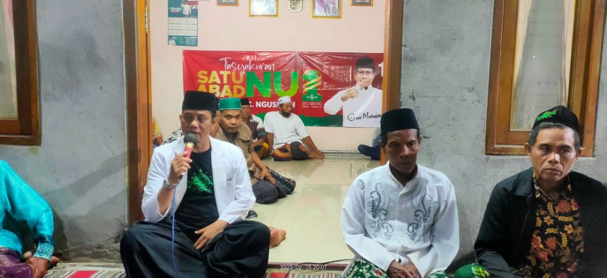 Ketua PKB Jombang, Hadi Atmaja saat memberikan sambutan pada kegiatan resepsi 1 abad NU di Jombang. (foto: Elok Aprianto/jatimnow.com)