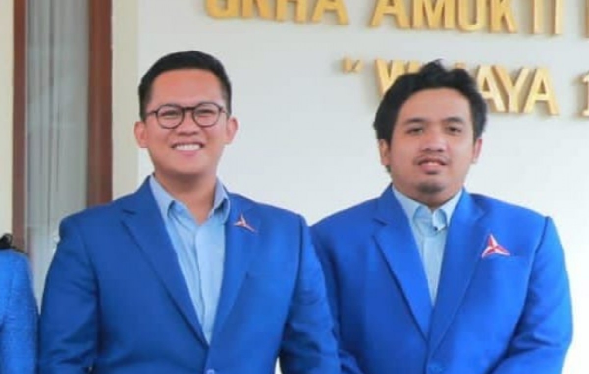 Ali Mannagalli Parawansa putra Gubernur Jatim Khofifah Indar Parawansa (kanan) dan Ali Affandi putra Ketua DPD RI LaNyalla Mattaliti (Foto: Dok. Demorkat Jatim for jatimnow.com)