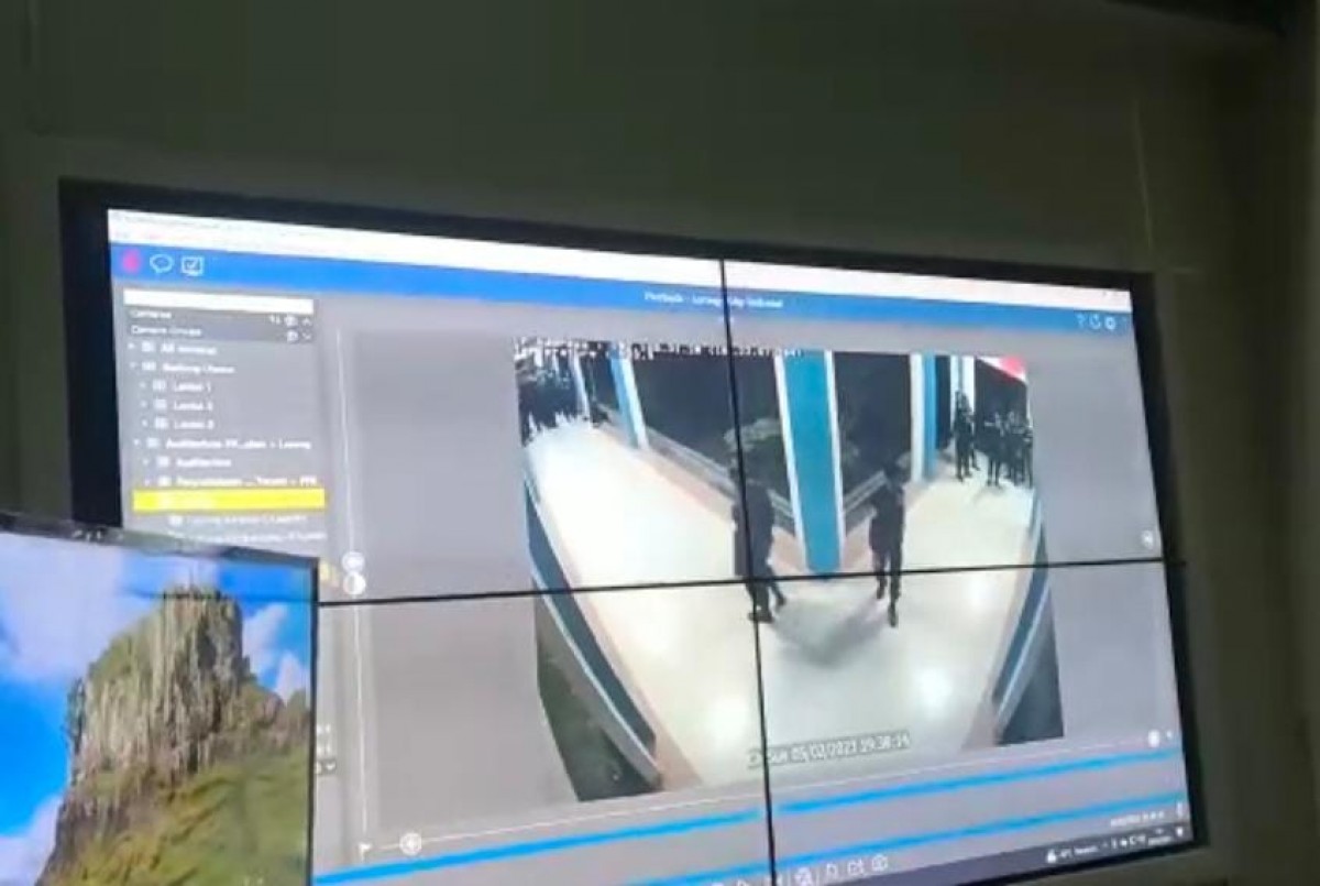 Tangkapan layar CCTV suasana lokasi kejadian