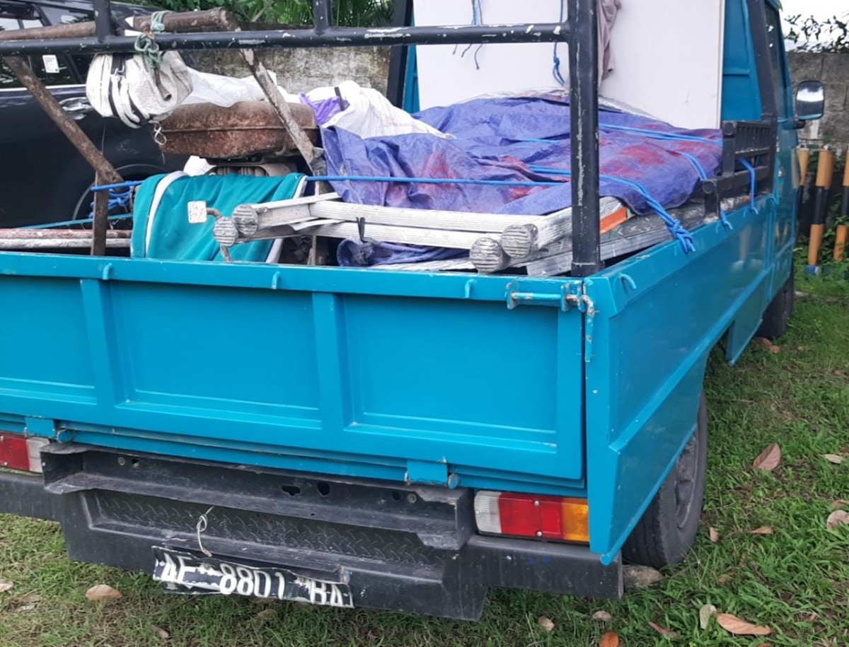 Kijang pikap yang terlibat kecelakaan di Papar, Kediri (Foto: Polsek Papar/jatimnow.com)