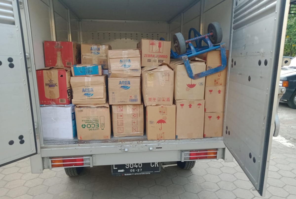 Mobil boks berisi minuman keras (miras) diamankan Polsek Kudu (Foto: Humas Polres Jombang)
