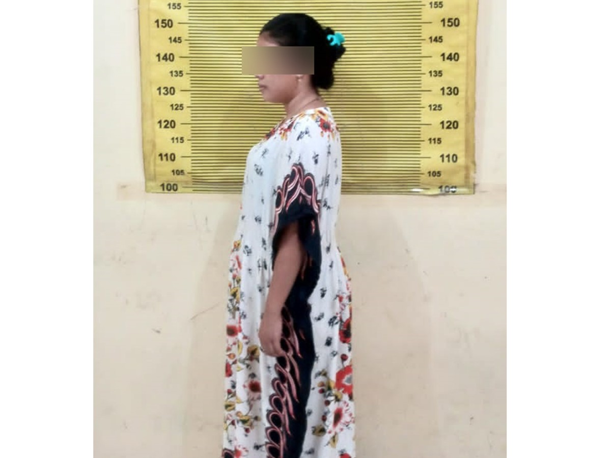 Tampang wanit hamil 6 bulan yang terlibat pencurian motor di Surabaya (Foto-foto: Polsek Simokerto for jatimnow.com)