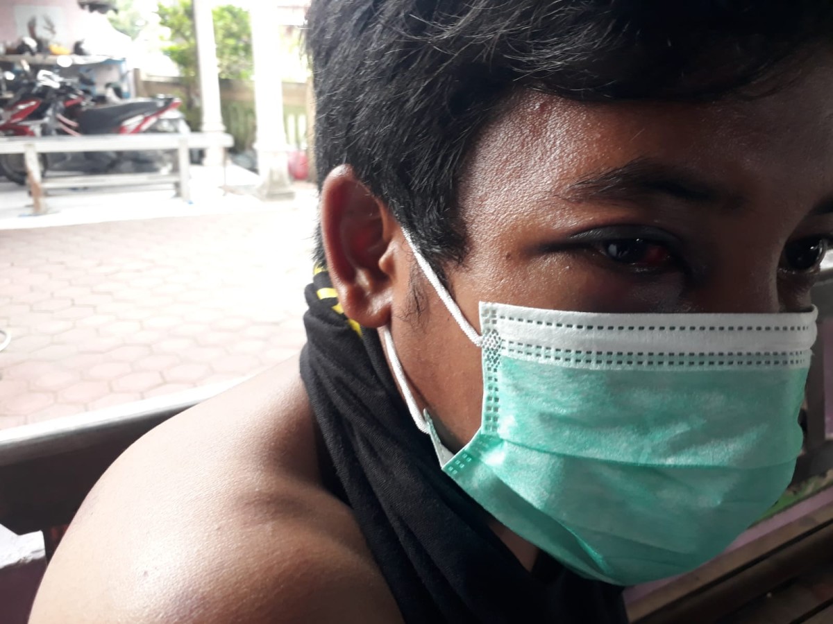 Salah satu korban penganiayaan dan perampasan motor. (Agus for jatimnow.com)