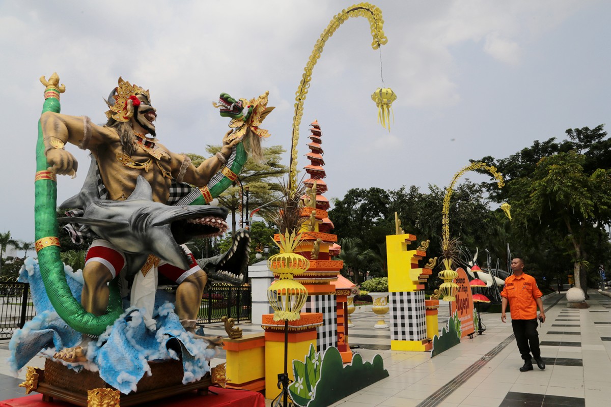 Ogoh-ogoh hingga Replika Pura Percantik Surabaya Peringati Hari Raya Nyepi