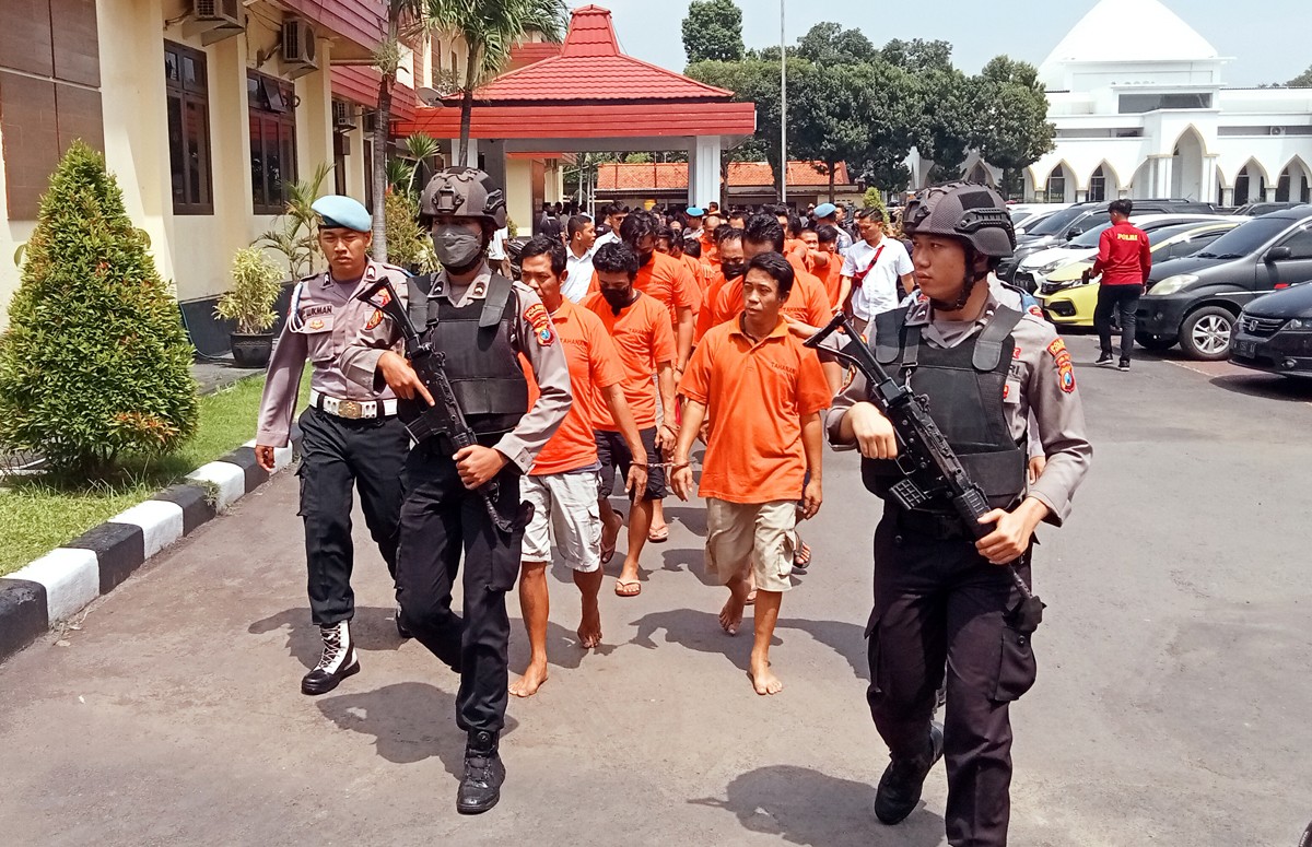 Sebanyak 45 pelaku kejahatan di Kabupaten Pasuruan terjaring sepanjang Januari-Februari 2023. (foto Moch Rois/jatimnow.com)