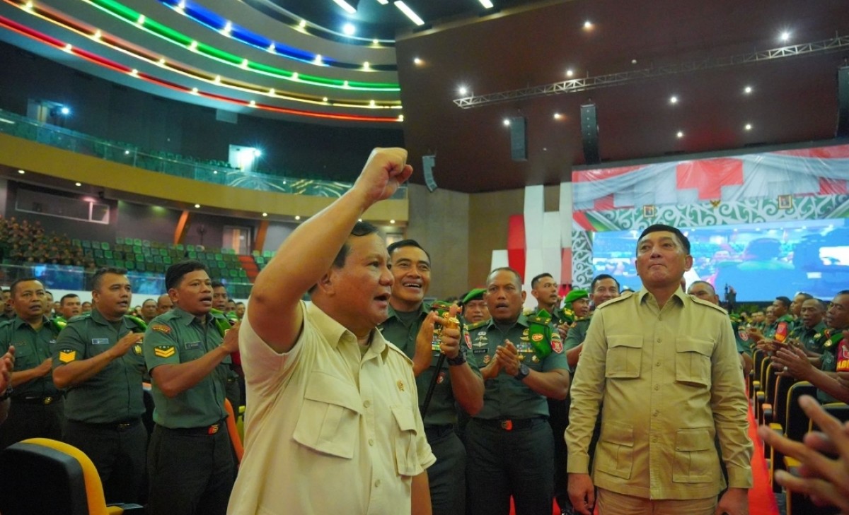 Kunjungan kerja Menhan Prabowo Subianto. (Foto: Ricad for jatimnow.com)