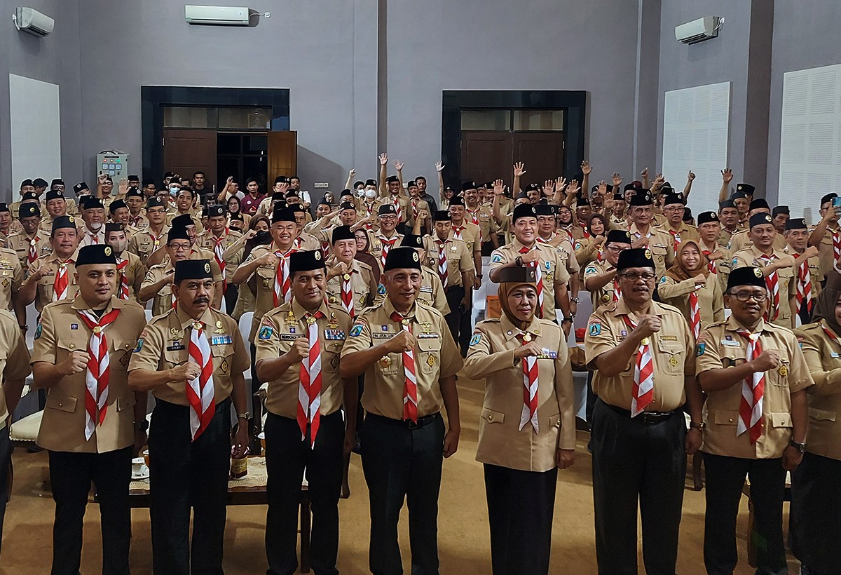 Pembukaan Rakerda Pramuka Jatim bersama Gubernur Khofifah (foto Ni'am Kurniawan/jatimnow.com)