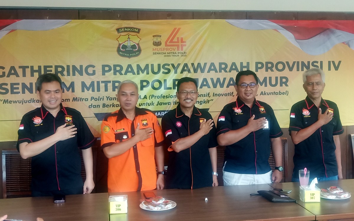 Senkom Mitra Polri Jatim akan menggelar Musprov IV di Polda Jawa Timur, Senin (20/3/2023). (foto: Zain Ahmad/jatimnow.com).