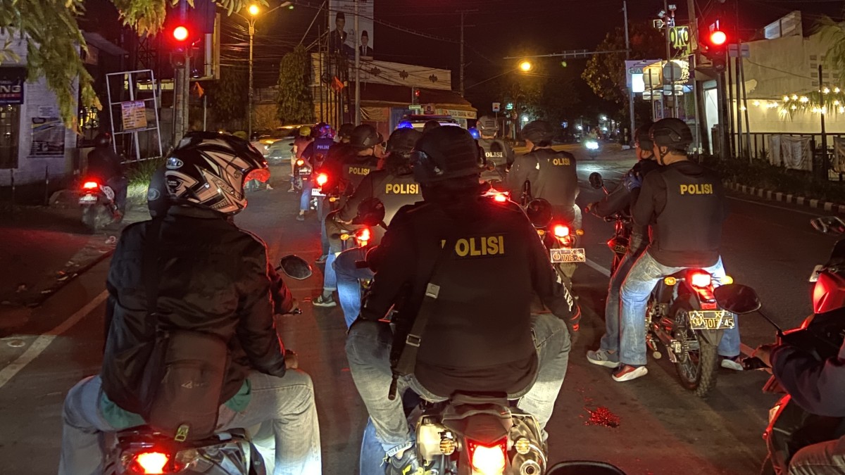 Patroli dari Tim Panjalu Polres Kediri Kota. (Foto: Yanuar Dedy/jatimnow.com)