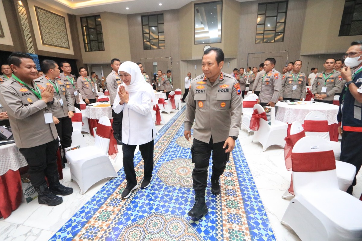 Forkopimda Jatim saat menggelar Rakor Operasi Ketupat Semeru 2023 di Mapolda Jatim (Foto: Humas Polda Jatim)