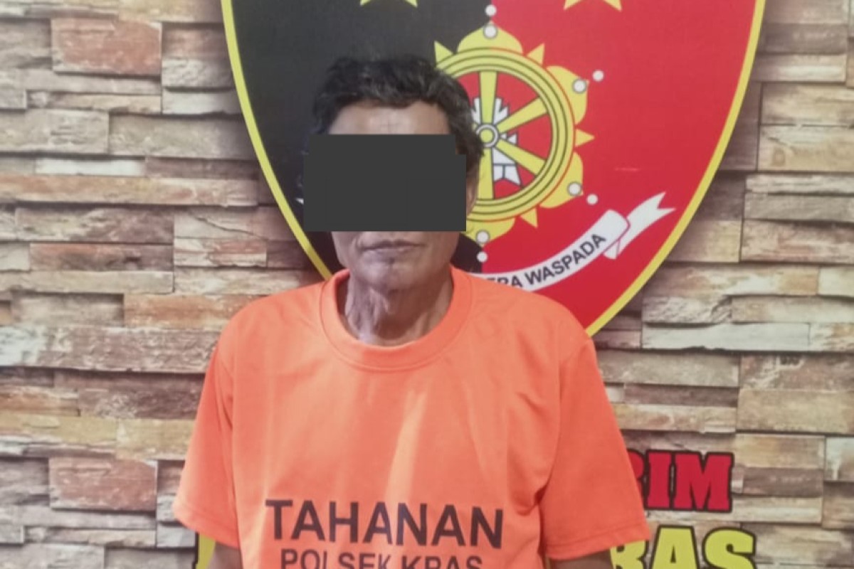 Pelaku penganiayaan perangkat desa di Kabupaten Kediri. (Foto : Polsek Kras/jatimnow.com)