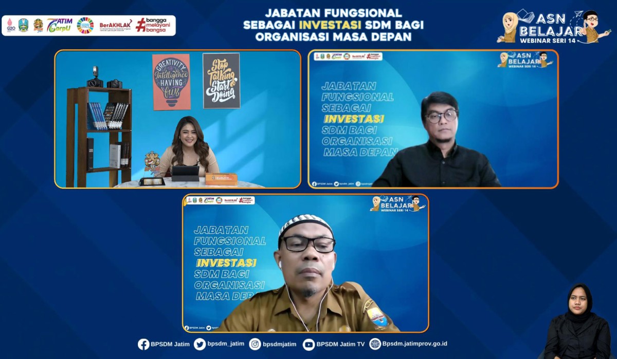 ASN Belajar Seri 14 yang digelar BPSDM Jatim secara daring (Foto: Tangkapan layar video YouTube BPSDM Jatim)