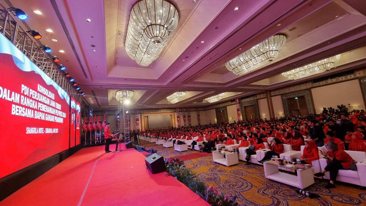 konsolidasi bersama PDI Perjuangan Jatim di Hotel Shangri-La Surabaya. (Foto: Zain Ahmad/jatimnow.com)