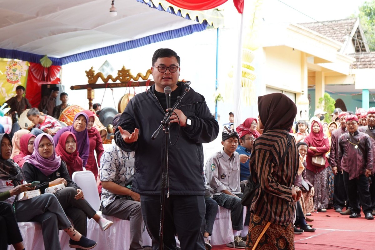 Mas Dhito itu saat memberikan sambutan Grebeg Syawal dan launching Desa Wisata Sidomulyo. (Foto: Humas Pemkab Kediri for jatimnow.com)