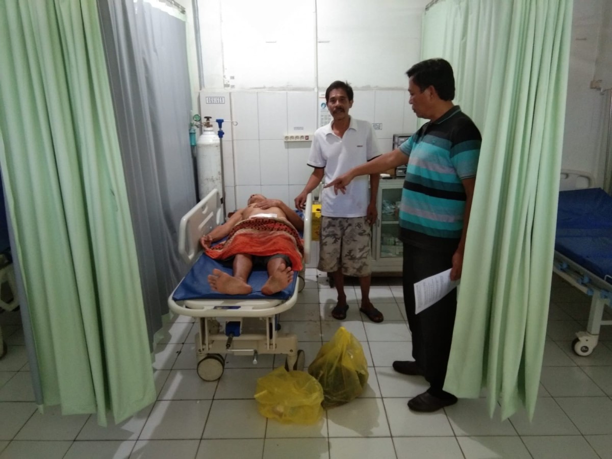 Mulyadi dirawat di RS Lirboyo Kota Kediri. (Foto: Polsek Mojoroto/jatimnow.com)