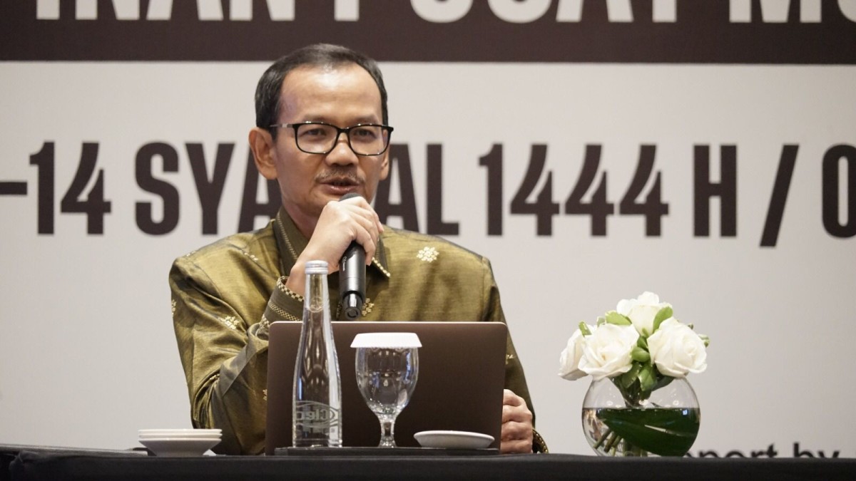 Plt. Dirjen Dikti Ristek Prof. Ir. Nizam, saat menjadi keynote speech pada rakernas Majelis Pendidikan Tinggi Penelitian dan Pengembangan Pimpinan Pusat (PP) Muhammadiyah. (Datul for Jatimnow.com)