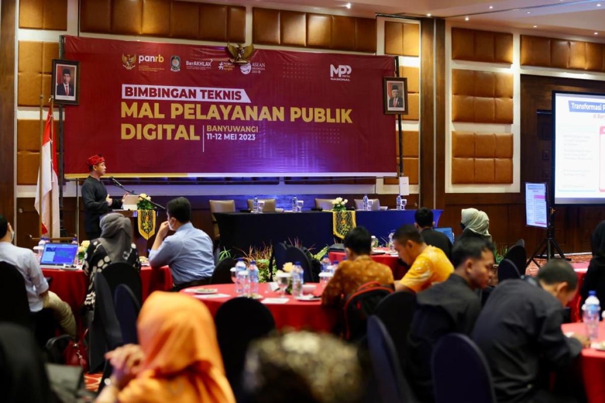 Kegiatan bimtek yang diikuti 21 pemerintah kabupaten/kota yang akan menerapkan MPP Digital.(foto: Humas Kabupaten  Banyuwangi fot jatimnow.com)