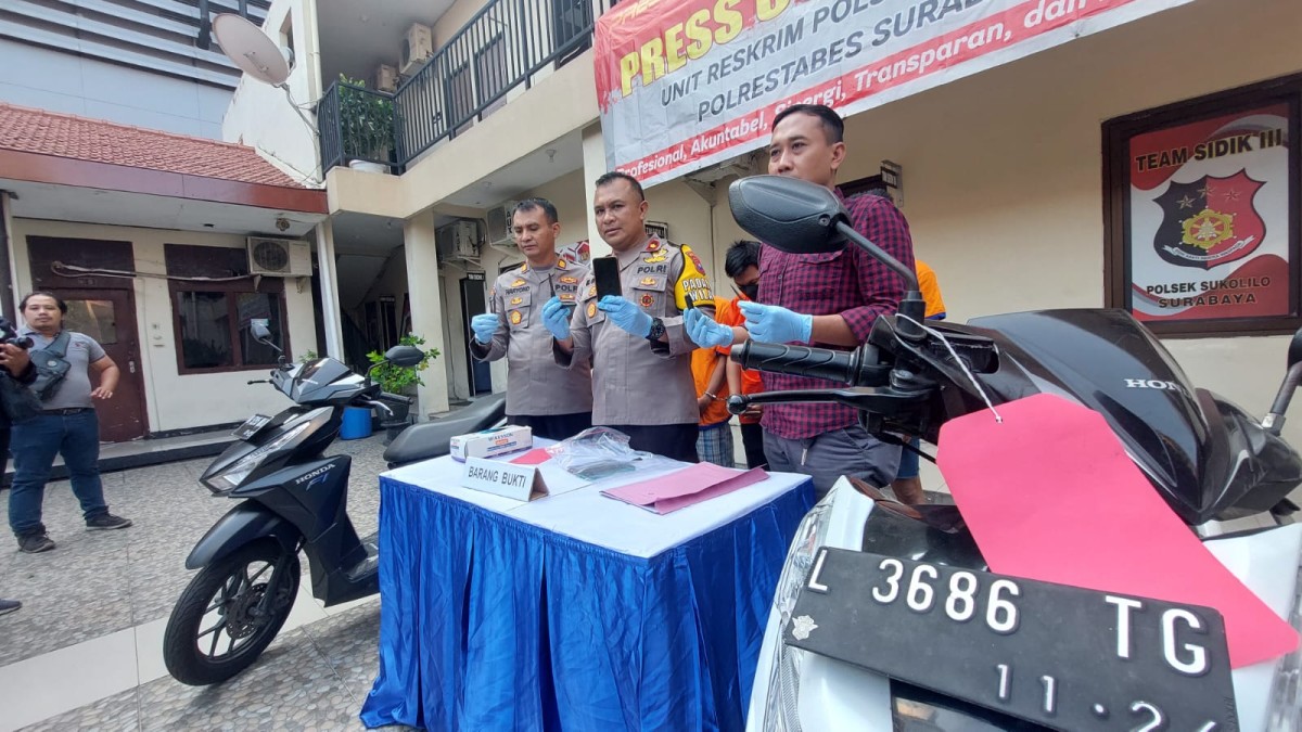 Tiga Bandit Curanmor di Surabaya Digulung ketika Kendarai Motor Hasil Curian