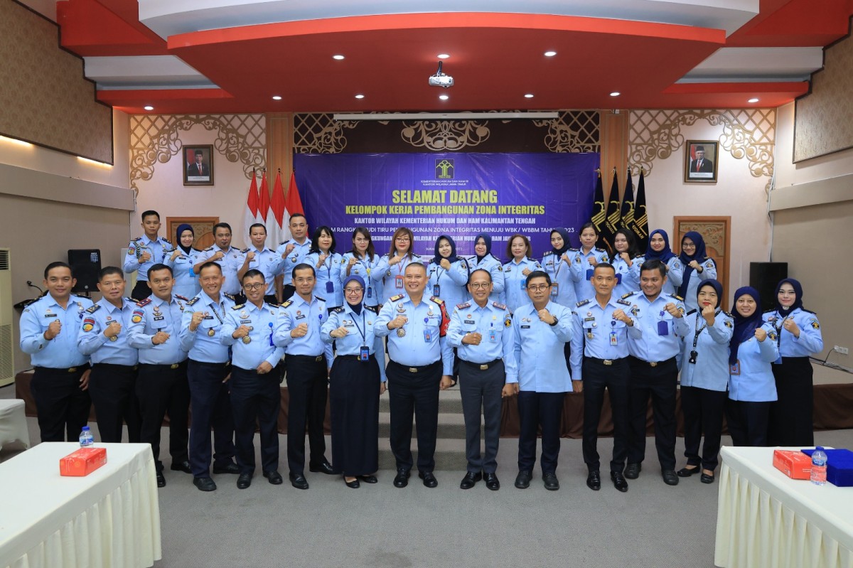 Kanwil Kemenkumham Kalteng ketika kunjungan ke Kemenkumham Jatim.(Humas Kemenkumham Jatim foro jatimnow.com)