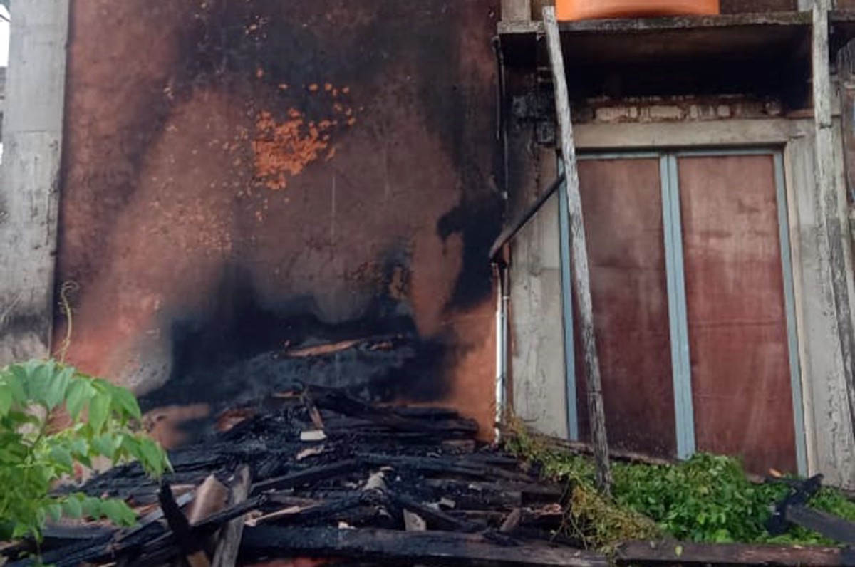 Bekas kebakaran di Kantor MWCNU Lenteng, Sumenep (Foto: Polres Sumenep)