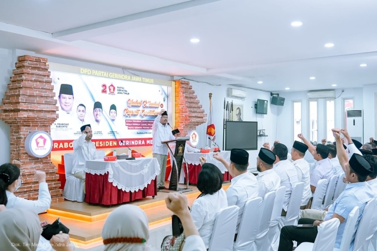 Ketua Gerindra Jatim Larang Kadernya Spekulasi soal Wapres Prabowo