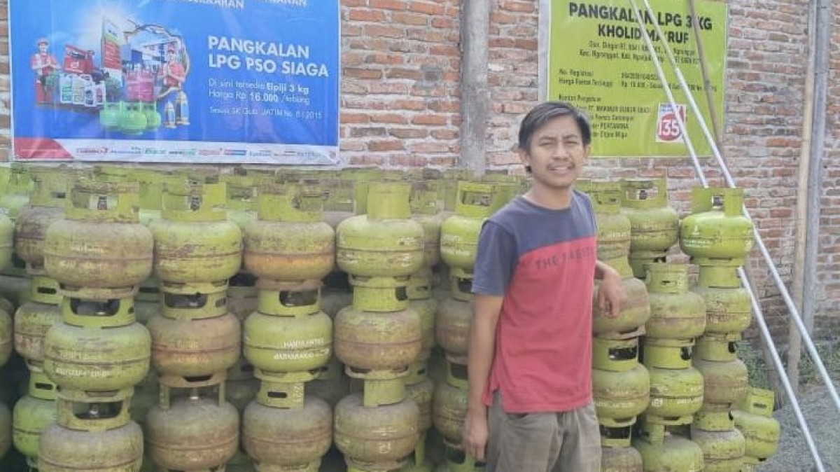 Kondisi di salah satu pangkalan elpiji 3 Kg di Nganjuk. (Foto: Humas Pertamina for jatimnow.com)