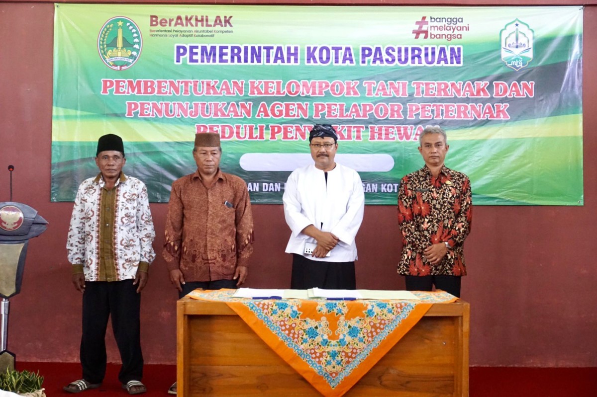 Pemkot Pasuruan membentuk Kelompok Tani Ternak dan Agen Pelapor Peternak Peduli Penyakit Hewan. (Foto: Humas Pemkot Pasuruan/jatimnow.com)
