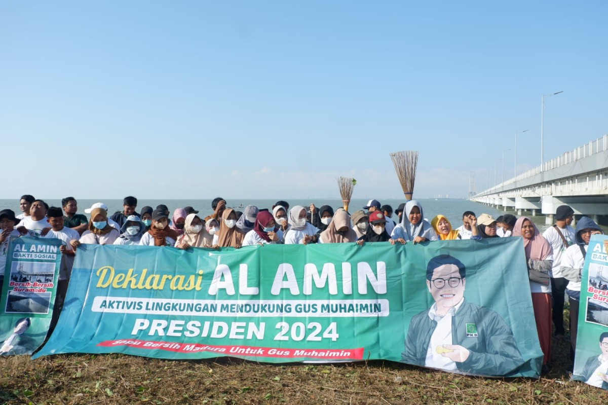 Deklarasi aktivis lingkungan di Bangkalan dukung Cak Imin. (Foto: Fauzi for jatimnow.com)