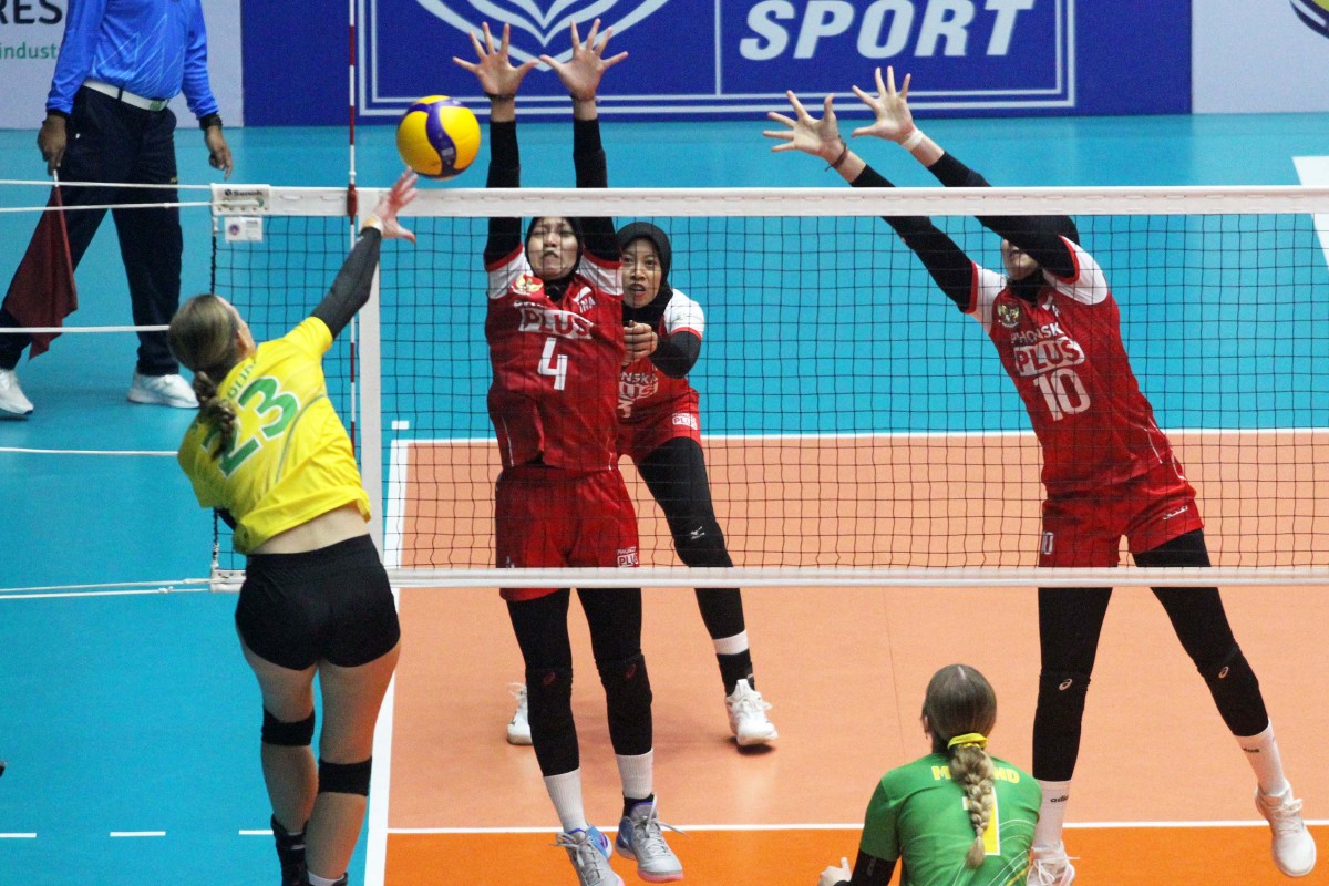 Pertandingan AVC Challenge Cup 2023 for Asian Women antara Indonesia vs Australia. (Foto: Sahlul Fahmi/jatimnow.com)