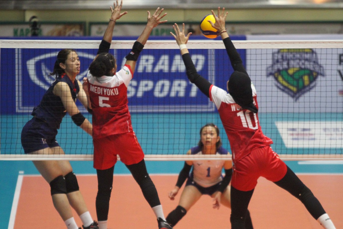 Pertandingan semifinal AVV Challenge Cup 2023 antara Indonesia vs Taipe (Foto-foto: Sahlul Fahmi/jatimnow.com)