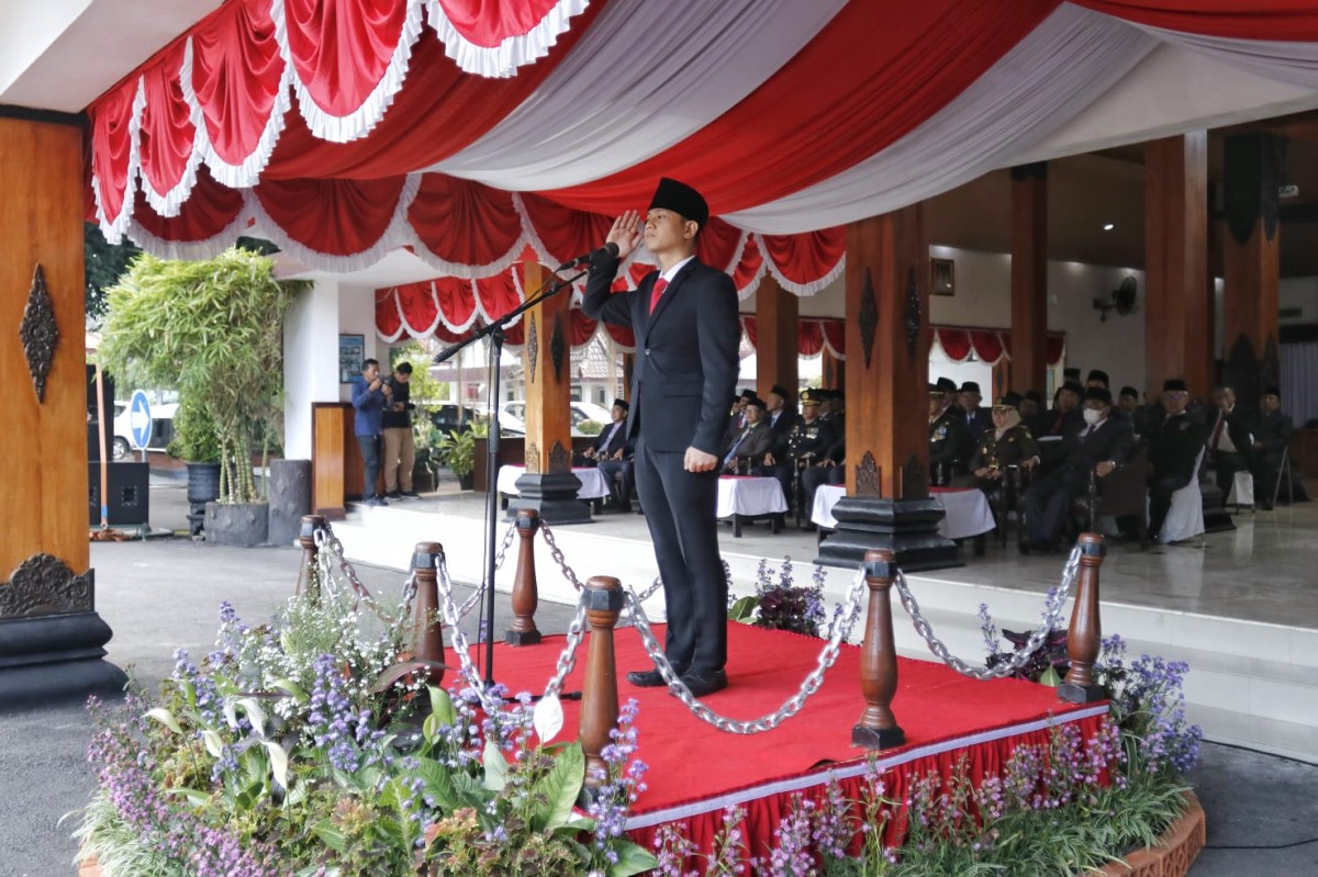 Pelaksanaan upacara Hari Lahir Pancasila yang digelar oleh Pemkab Trenggalek. (Foto-foto: Pemkab Trenggalek for jatimnow.com)