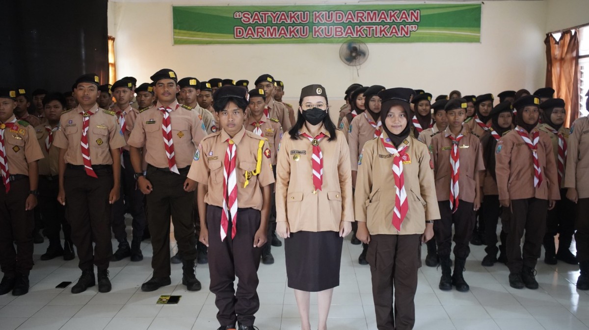 Ketua Kwarcab Gerakan Pramuka Kabupaten Kediri Eriani Annisa Hanindhito dalam pembukaan pendidikan dasar brigade penolong. (Foto: Humas Pemkab Kediri/jatimnow.com)