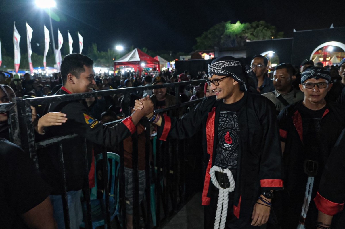 Ketua Badan Pemenenangan Pemilu (Bapilu) Parta Persatuan Pembangunan (PPP), Sandiaga Salahuddin Uno saat di Ponorogo (Foto : Kemenparekraf for jatimnow.com)