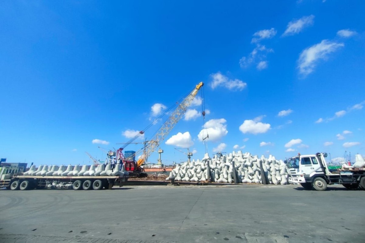PT Varia Usaha Beton memasok 2.630 unit pemecah gelombang jenis tetrapod di Pulau Fani, Raja Ampat, Papua Barat Daya. (Foto: SIG for jatimnow.com)