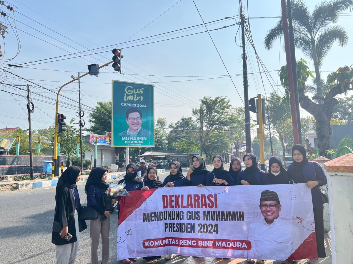 Perempuan Madura deklarasi dukung Gus Imin. (Foto: Awi for jatimnow.com)