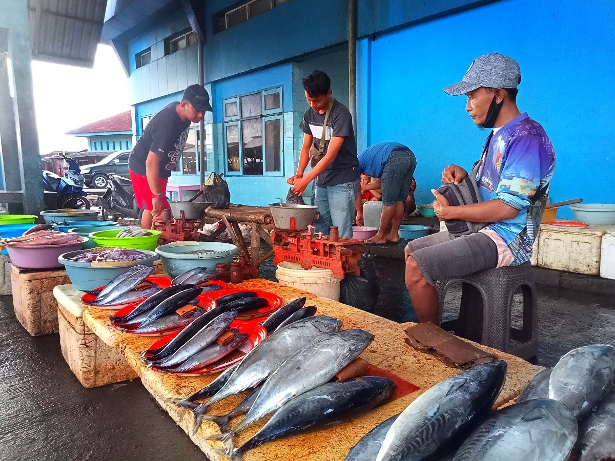 Kondisi TPI Puger Jember yang sepi tangkapan ikan akibat cuaca buruk. (Ahaddiini HM/jatimnow.com).