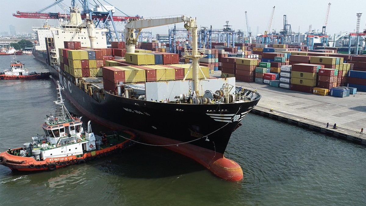 MV MSC Ida II dan MV Elizabeth III berhasil sandar di Terminal Operasi 3 pada Rabu 28 Juni 2023 pukul 13.00 WIB. (Foto: IPC TPK/jatimnow.com)