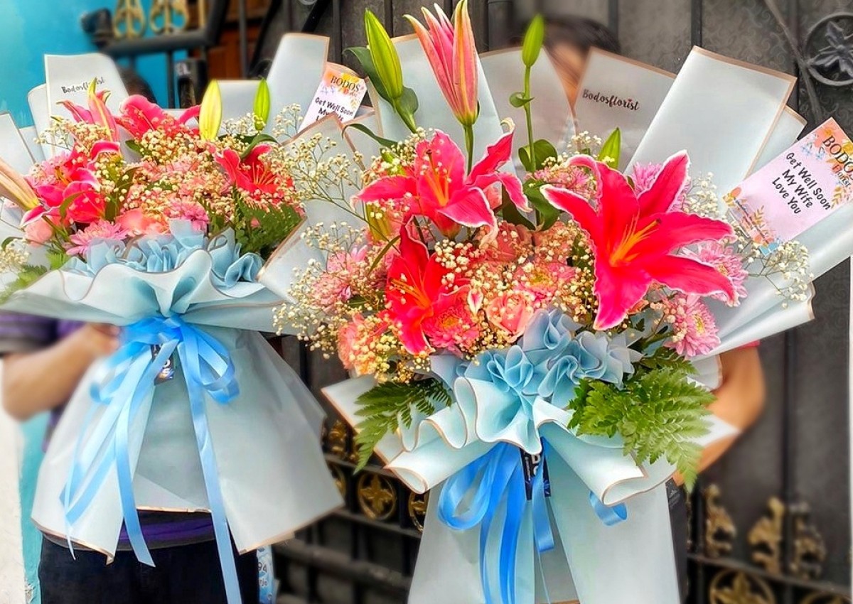 Rangkaian bunga Bodos Florist. (Bodos Florist for jatimnow.com)