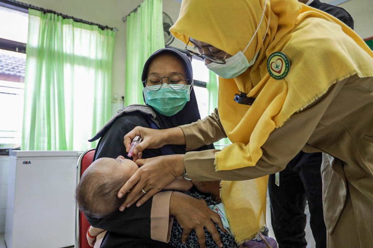 Dinas Kesehatan Kota Kediri mulai pemberian vaksin rotavirus. (Foto: Pemkot Kediri for jatimnow.com)