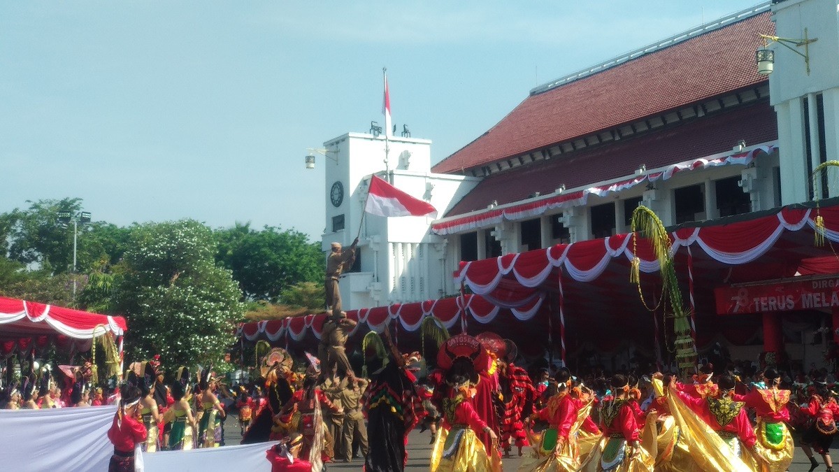Drama Kolosal Terbentuknya Bangsa Warnai Peringatan Kemerdekaan RI di Balai Kota Surabaya