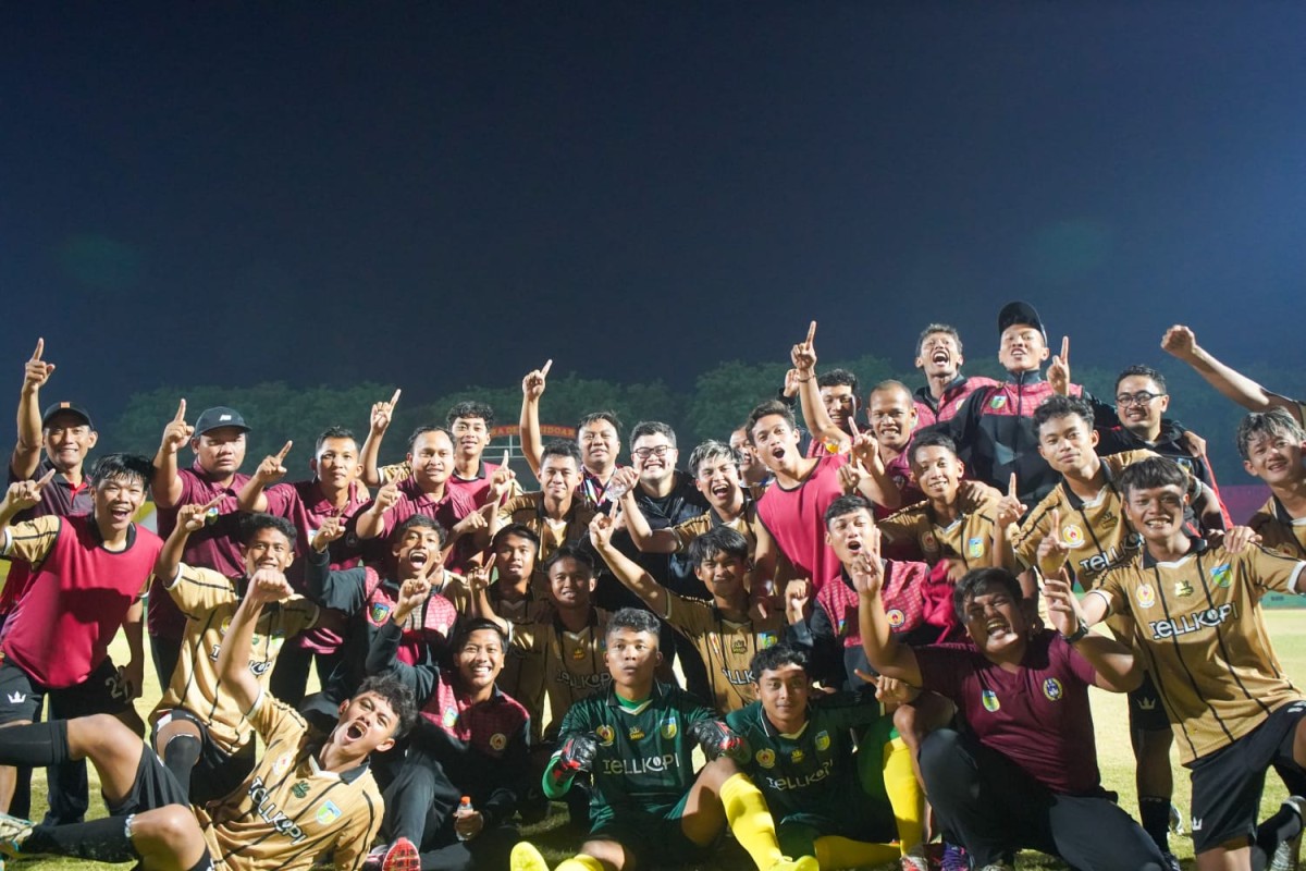 Tim sepak bola Kabupaten Kediri di Porprov Jawa Timur 2023. (Foto: Humas Pemkab Kediri fot jatimnow.com)