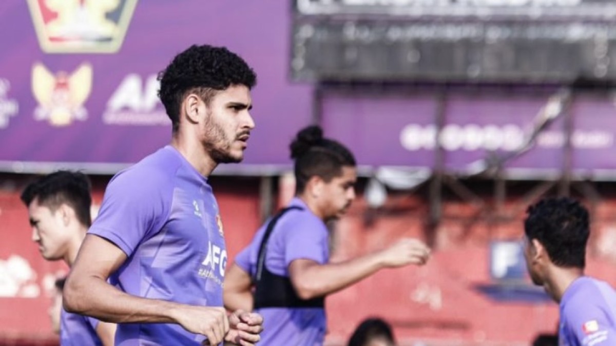 Striker Persik Kediri Jefinho saat menjalani latihan di Brawijaya Kediri. (Foto: Persik Kediri for jatimnow.com)